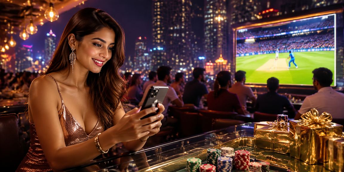 Night market in India with cricket betting scene