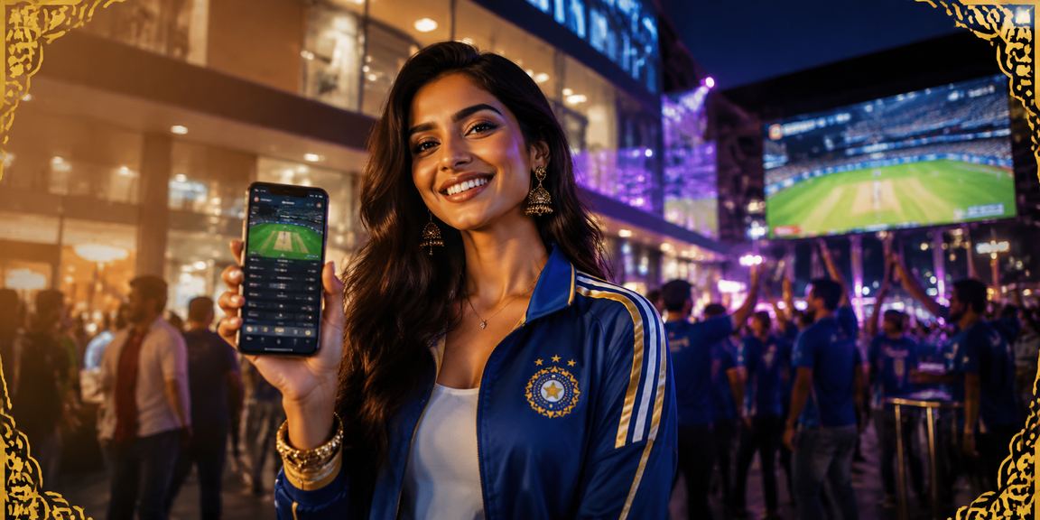 Cricket betting enthusiasts using mobile phones in a night market in India